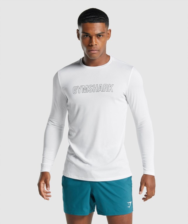 Sudaderas Gymshark Arrival Graphic Hombre Blancos | 9otKB7kvbpL