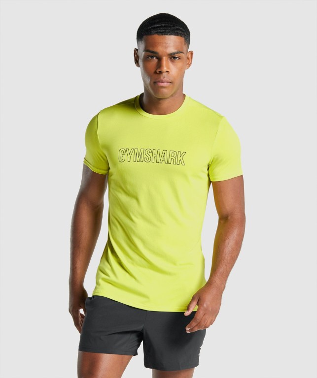 Sudaderas Gymshark Arrival Graphic Hombre Amarillos | xXDAUBxrNsK