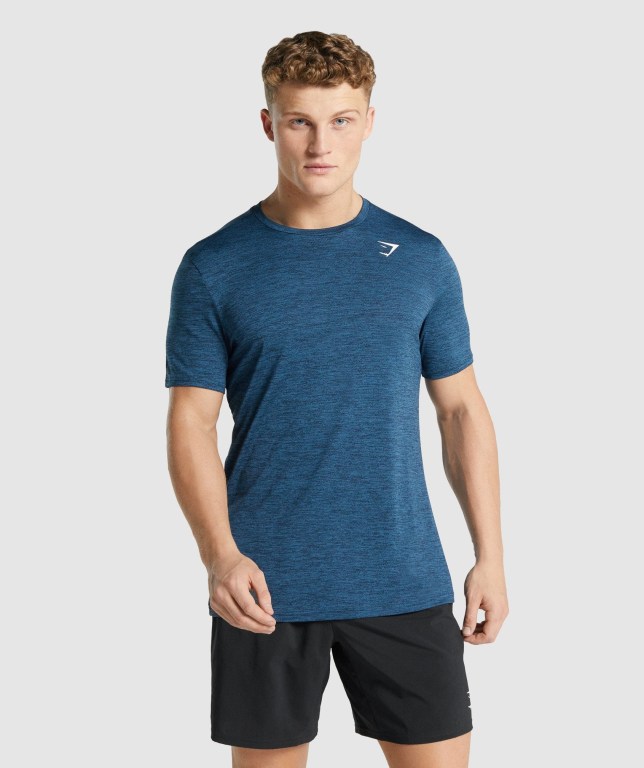 Sudaderas Gymshark Arrival Marl Hombre Azul Marino | l7U7qNMQYY6