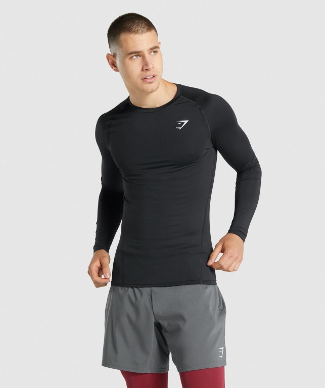 Sudaderas Gymshark Element Baselayer Hombre Negros | PIth3zsJpU7