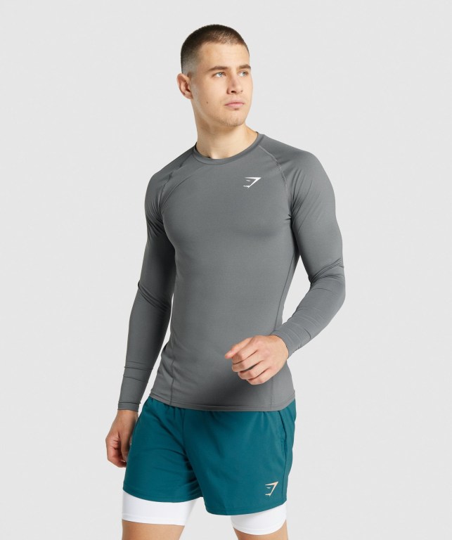 Sudaderas Gymshark Element Baselayer Hombre Grises | U672KhC9vIP