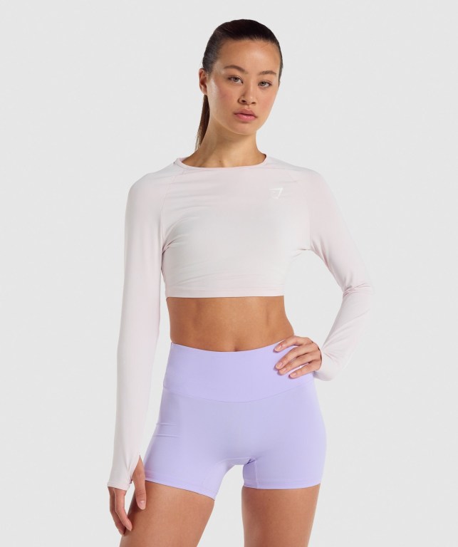 Sudaderas Gymshark Entrenamiento Crop Top Mujer Creme | l79pSTAfLqs