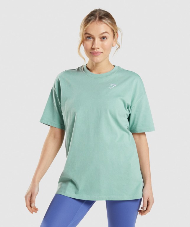 Sudaderas Gymshark Entrenamiento Oversized Mujer Azules | 8av6Mc5PmjO