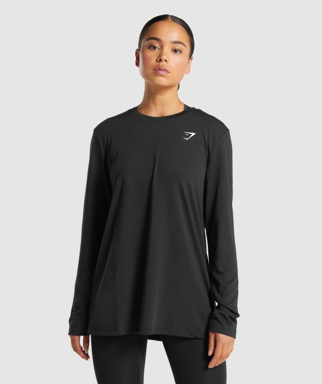 Sudaderas Gymshark Entrenamiento Oversized Mujer Negros | D3UfhFDJtYo