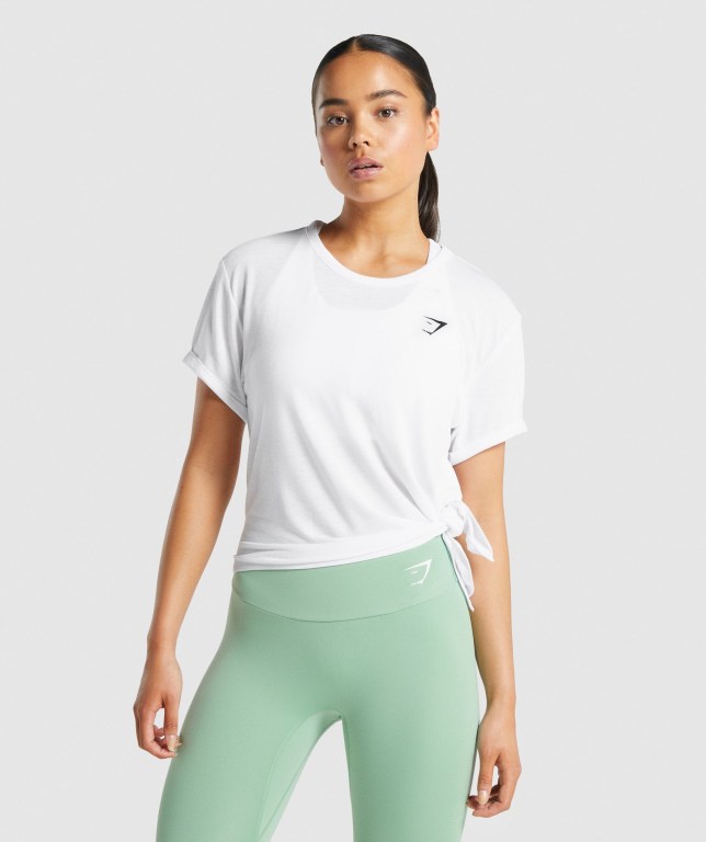 Sudaderas Gymshark Essential Mujer Blancos | eoCblyVOMxj