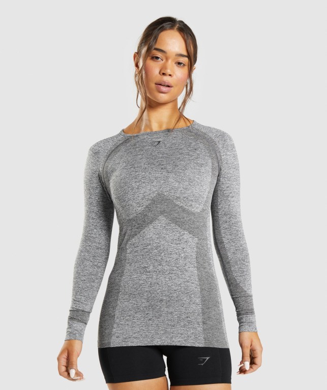 Sudaderas Gymshark Flex Top Mujer Grises | 2SEXlWfBI6Y