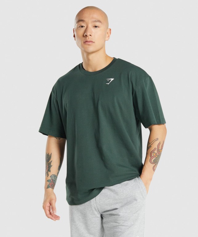 Sudaderas Gymshark Oversized Hombre Verdes Oscuro | YCQOvwzgGSt