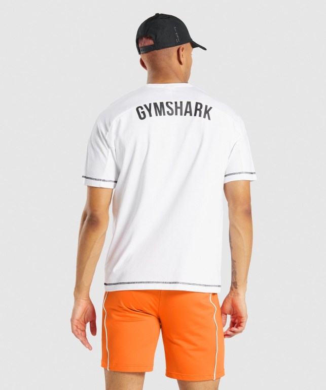 Sudaderas Gymshark Recess Hombre Blancos | UfRxtFkMgUS