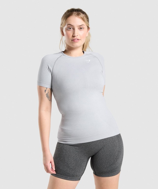 Sudaderas Gymshark Vital Seamless 2.0 Mujer Grises Claro | b9HBJTuACh4