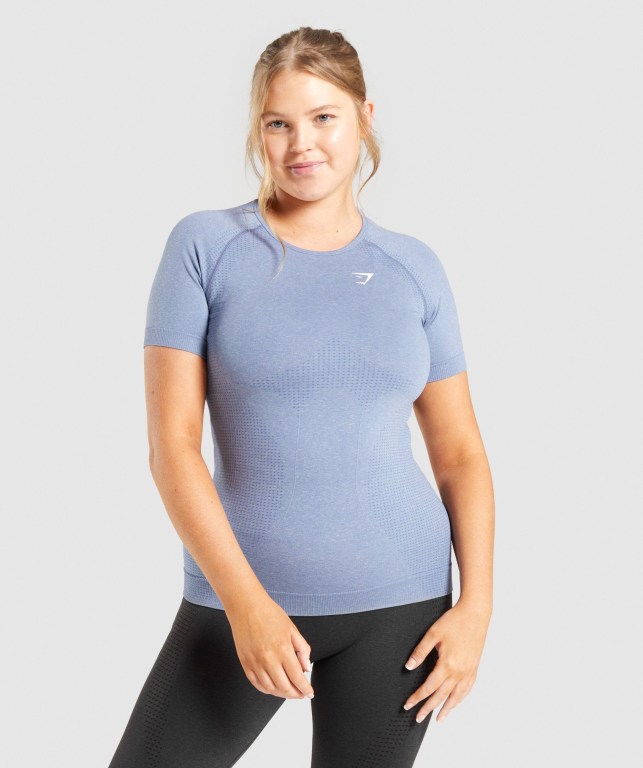 Sudaderas Gymshark Vital Seamless 2.0 Mujer Azules | yOk4blWWpYq