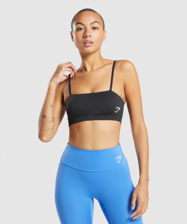 Sujetadores Deportivos Gymshark Entrenamiento Bandeau Mujer Negros | BuvfaR5rrmk