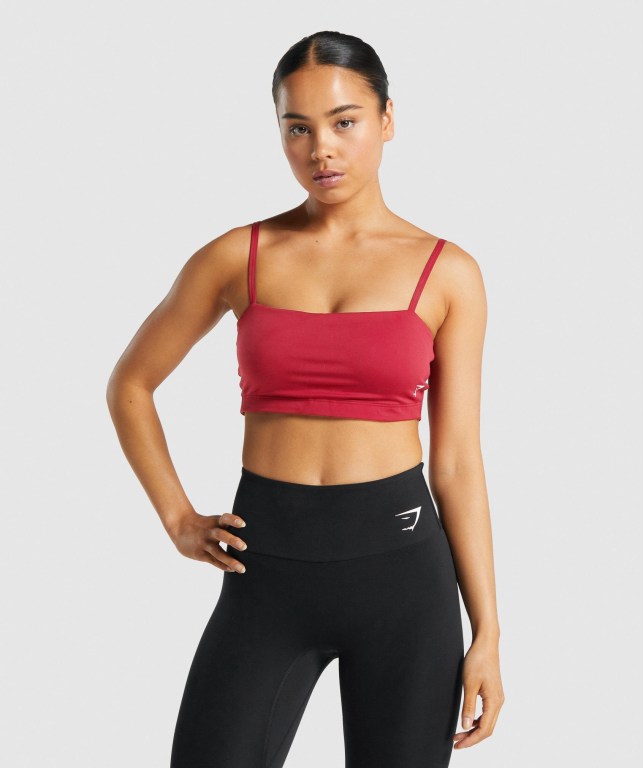 Sujetadores Deportivos Gymshark Entrenamiento Bandeau Mujer Vino | ZOgaHCsBsfT