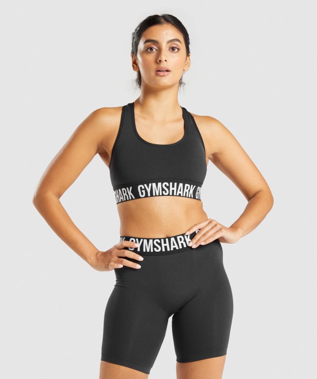 Sujetadores Deportivos Gymshark Fit Seamless Sports Bra Mujer Negros Blancos | 6rpq35h4F9D