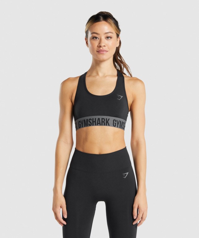 Sujetadores Deportivos Gymshark Fit Seamless Sports Bra Mujer Negros | IpEmPI6Sexo