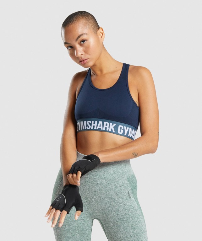 Sujetadores Deportivos Gymshark Flex Sports Bra Mujer Azul Marino | fCqX2nGnpVL