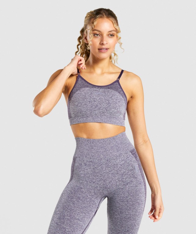 Sujetadores Deportivos Gymshark Flex Tiras Sports Bra Mujer Morados | PPMImXOBbI9