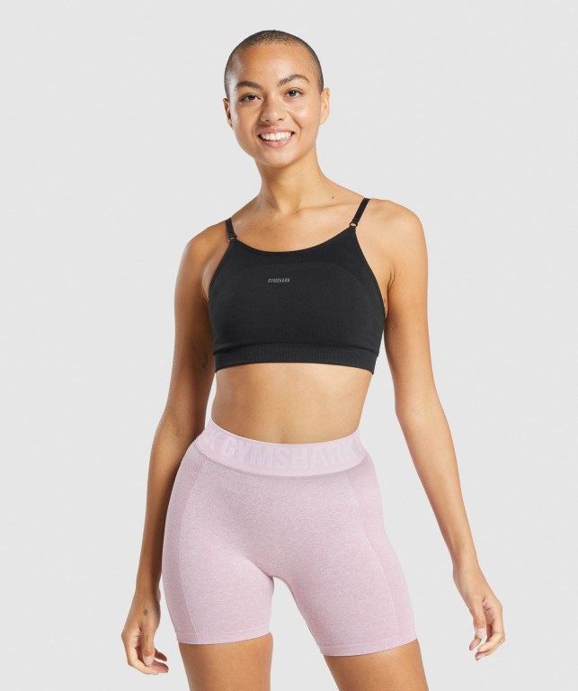 Sujetadores Deportivos Gymshark Flex Tiras Sports Bra Mujer Negros Grises | SRltLXxnxTI