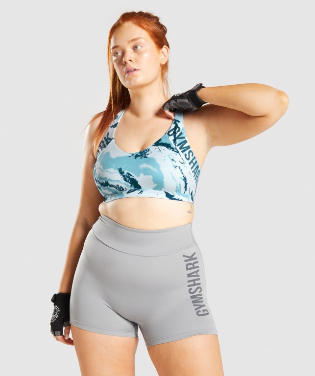 Sujetadores Deportivos Gymshark GS Power Sports Bra Mujer Azules Claro | QtsnQaJ9oD6