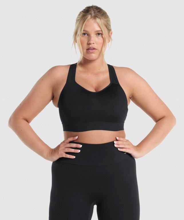 Sujetadores Deportivos Gymshark Ligeros High Support Entrenamiento Sports Bra Mujer Negros | r9EfKlVSR1e