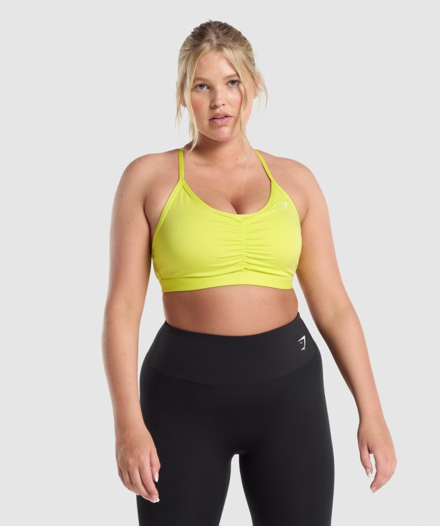 Sujetadores Deportivos Gymshark Ruched Entrenamiento Sports Bra Mujer Amarillos | G2hrLntaRfS