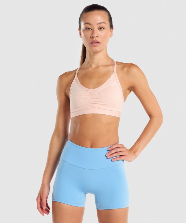 Sujetadores Deportivos Gymshark Ruched Entrenamiento Sports Bra Mujer Rosas Claro | o1TyCL8Ef8u