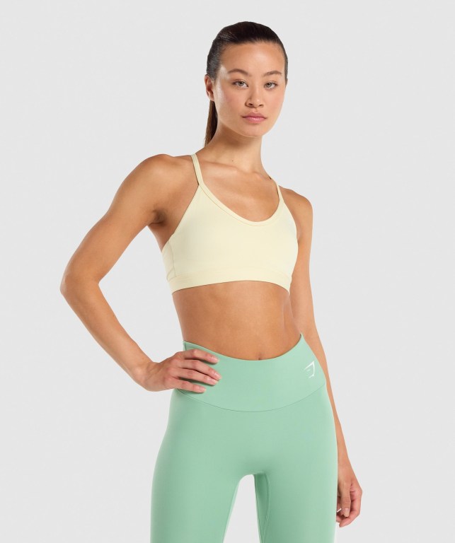 Sujetadores Deportivos Gymshark V Neck Entrenamiento Sports Bra Mujer Amarillos Claro | vkZoG5Hfe2W