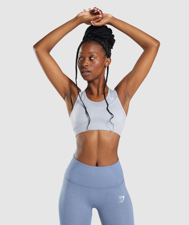 Sujetadores Deportivos Gymshark Vital Rise Seamless Sports Bra Mujer Grises Claro | 45QZDfDM7wz