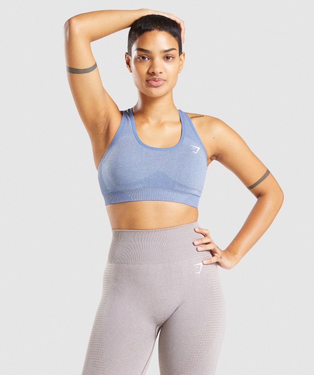 Sujetadores Deportivos Gymshark Vital Seamless 2.0 Sports Bra Mujer Azules | KXn4XjA1k69