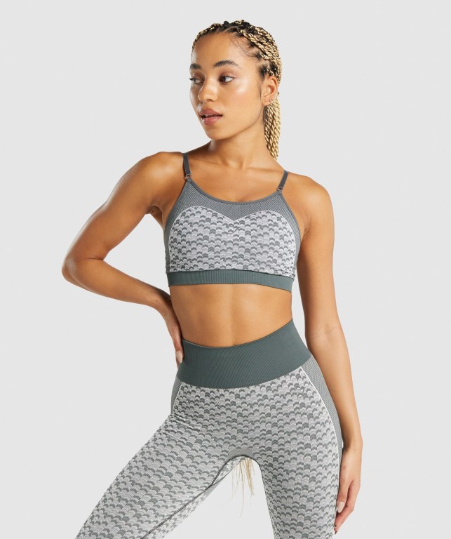 Sujetadores Deportivos Gymshark WTFlex Seamless Tiras Sports Bra Mujer Grises | tzjgAUOnTIc