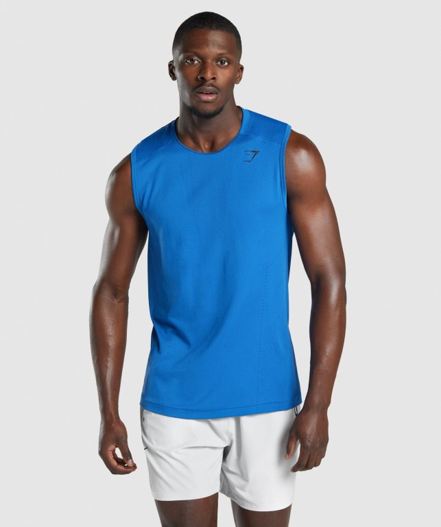 Tank Top Gymshark Apex Seamless Hombre Azules | Xlu9sDOOrfg