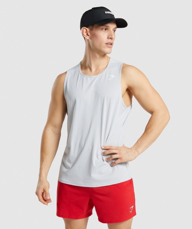 Tank Top Gymshark Arrival Hombre Grises Claro | wRfTrs8dmIT