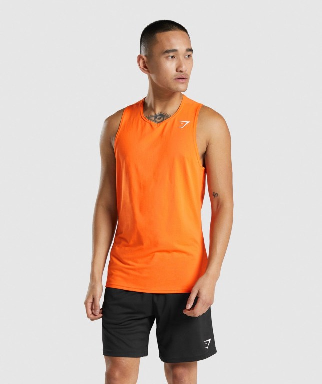 Tank Top Gymshark Arrival Hombre Naranjas | tmGnsMVz4pm