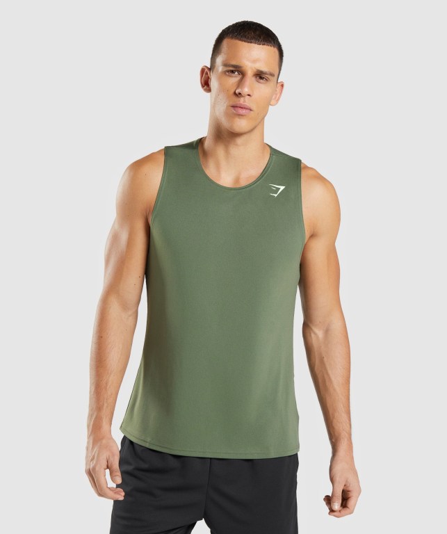 Tank Top Gymshark Arrival Hombre Verde Oliva | wqFlJYaroUo