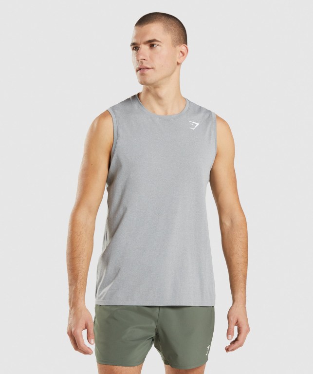 Tank Top Gymshark Arrival Seamless Hombre Grises | IswU7es41Qy