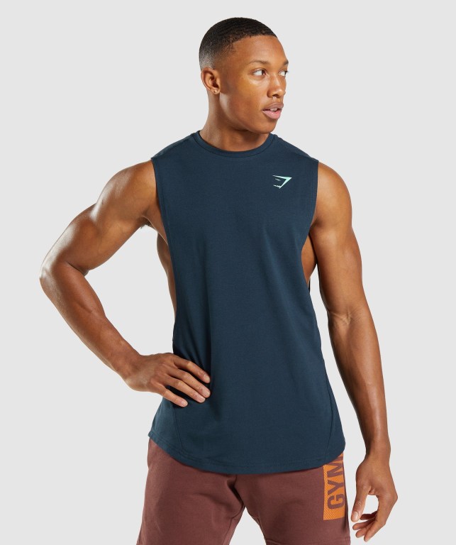 Tank Top Gymshark Bold Drop Arm Hombre Azul Marino | GPo3k4qvQcC