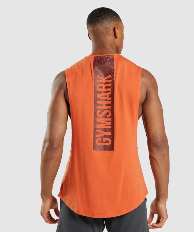 Tank Top Gymshark Bold Drop Arm Hombre Naranjas | YrwupPg2Mj7