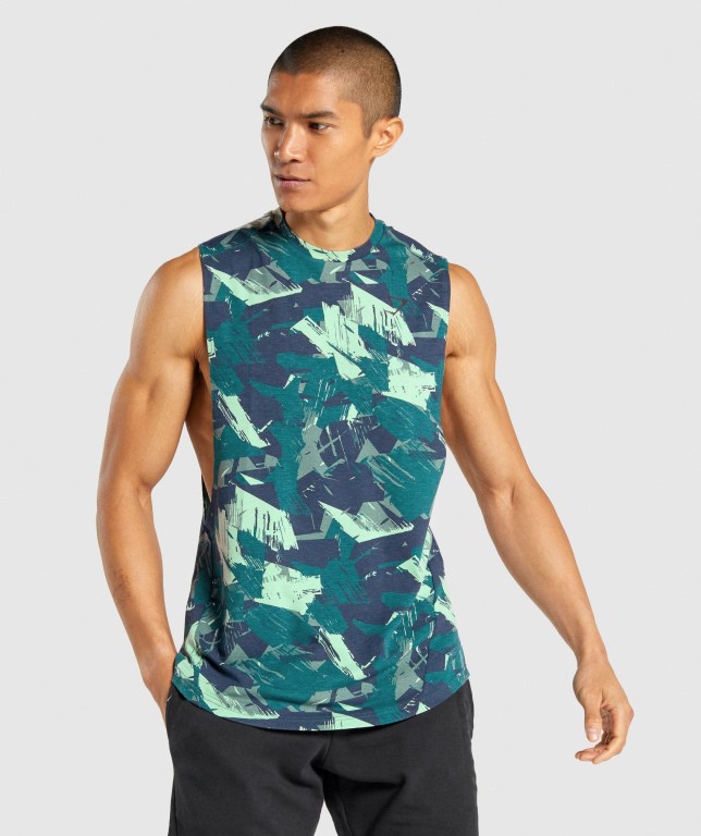 Tank Top Gymshark Bold Drop Arm Hombre Verdes | SQfHZrmWEgt