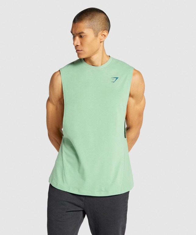 Tank Top Gymshark Bold Drop Arm Hombre Verdes | rxh7IEzL5jA