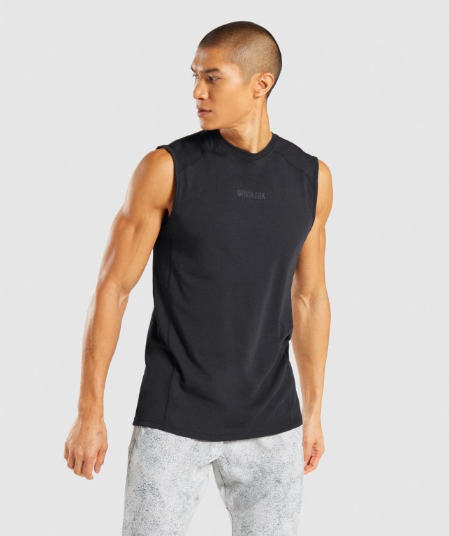 Tank Top Gymshark Chalk Hombre Negros | 4DrZ92ik2Ja