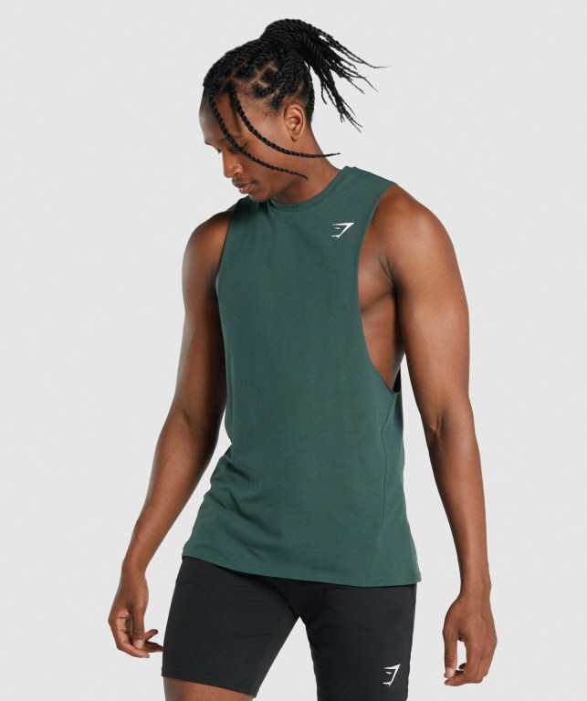 Tank Top Gymshark Critical 2.0 Drop Arm Hombre Verdes Oscuro | 2XmFhVPfsuW