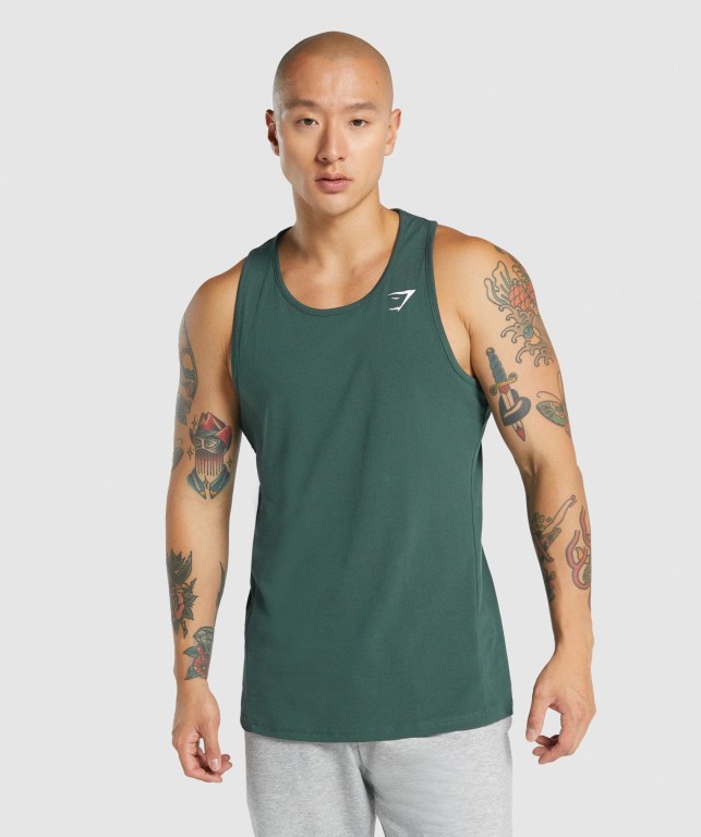 Tank Top Gymshark Critical 2.0 Hombre Verdes Oscuro | KNVFQuaQcxa