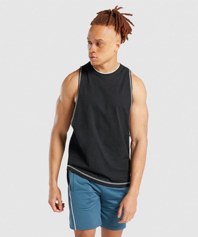 Tank Top Gymshark Recess Hombre Negros | hKgVCYvfumD