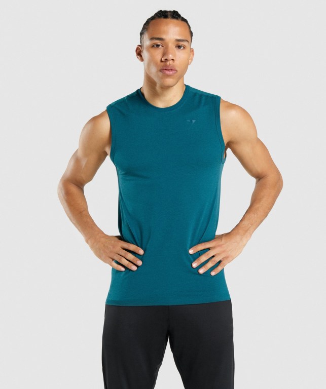 Tank Top Gymshark Regulate Entrenamiento Hombre Turquesa | VEKwiv55bcD