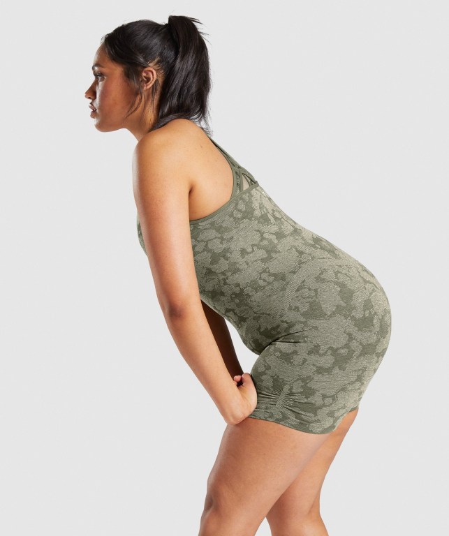 Bermudas Gymshark Adapt Camo Seamless All In One Mujer Verdes | 7twfmhL7Yzf