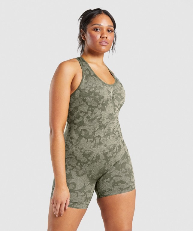 Bermudas Gymshark Adapt Camo Seamless All In One Mujer Verdes | 7twfmhL7Yzf