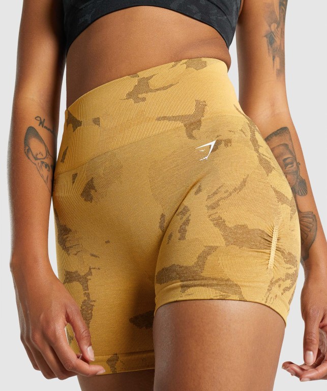 Bermudas Gymshark Adapt Camo Seamless Mujer Amarillos | BwMgp1t6Ivp