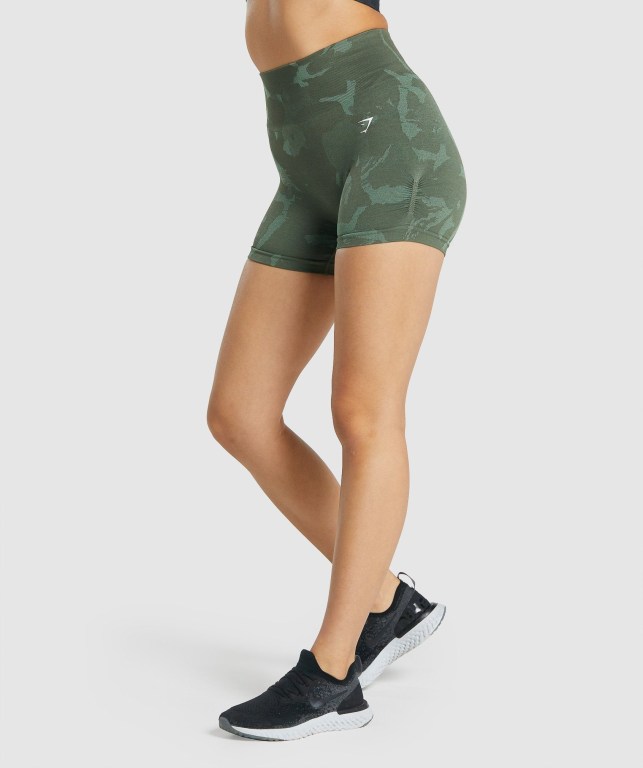 Bermudas Gymshark Adapt Camo Seamless Mujer Verdes | VsKxuhgl2E5