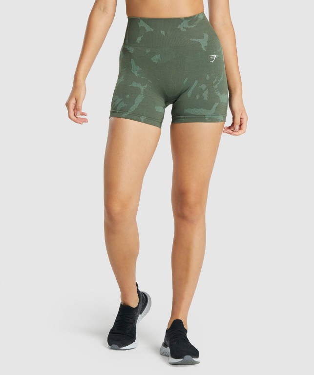 Bermudas Gymshark Adapt Camo Seamless Mujer Verdes | VsKxuhgl2E5