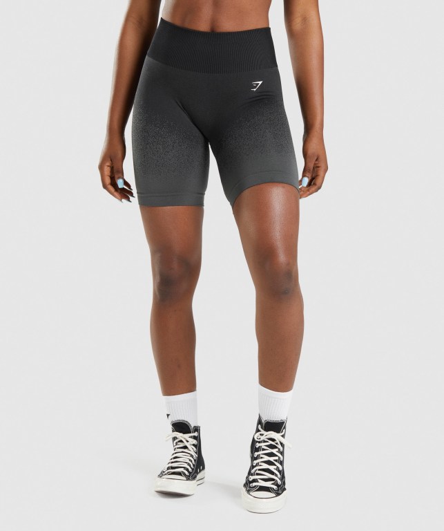 Bermudas Gymshark Adapt Ombre Seamless Cycling Mujer Negros Grises | IyKYjPuopZv