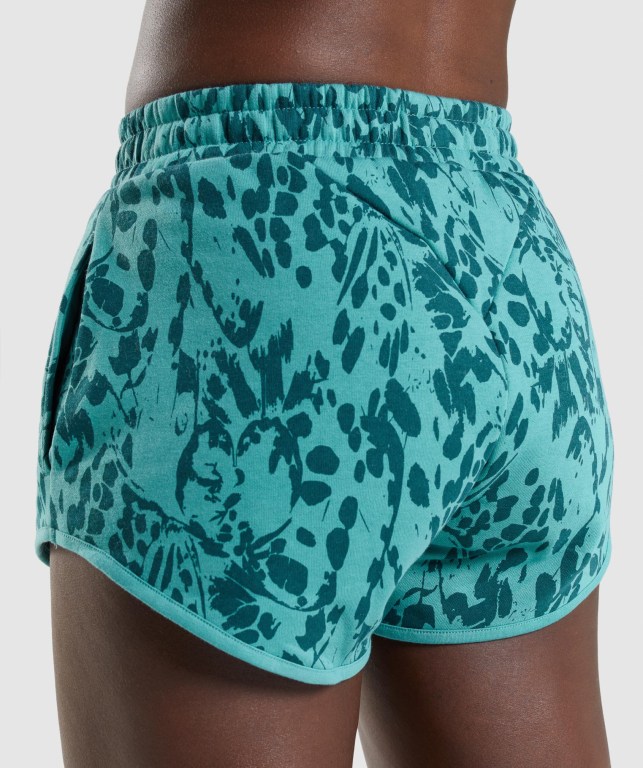 Bermudas Gymshark Animal Graphic Mujer Turquesa | 5XDWa73AeT9